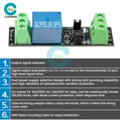 1Channel High Level Driver Relay Module Optocoupler Isolated Drive Control Board