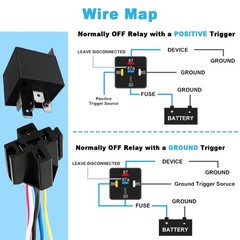 24V 5Pin 40A SPDT Relay with Harness Sockets and Color-Labeled Wires for Auto…