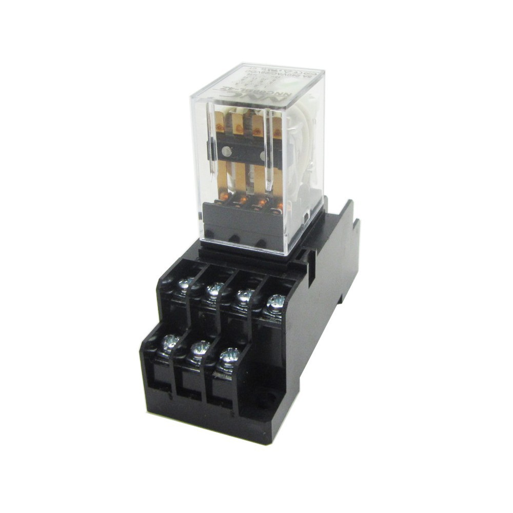 24VDC Coil Power Relay 4PDT 5A NNCC68BL-4Z MY4NJ HH54P DC 12V + Socket Base