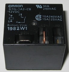 OMRON 125VAC 15A NO SPST PCB Mount Relay – 12VDC / 150 Ohm Coil – 240VAC 10A