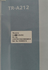 SIEMENS TR-A212, TR212S416M04BV5 TRIPPING RELAY