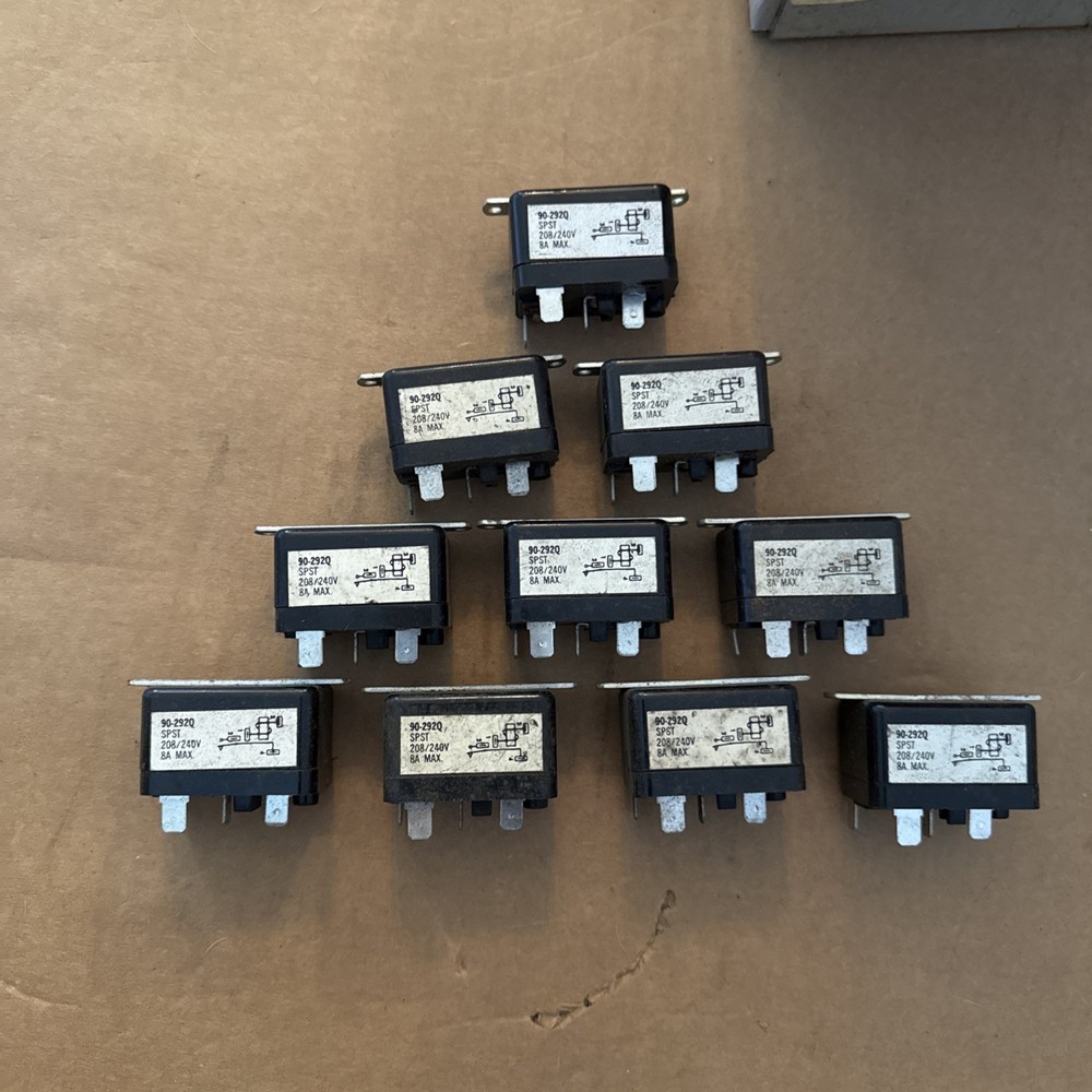 NEW Lot TEN (10) White Rodgers Steveco 90-292Q Fan Relay SPST 208/240V 8A NNB