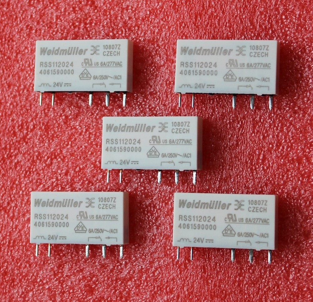 5pcs For Weidmuller RSS112024 4061590000 24VDC Power Relay 6A 277VAC 5 Pins NEW