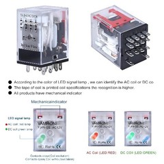 Electromagnetic Power Relay 14 Pin 5A 12V AC Relay Coil Socket Base LED