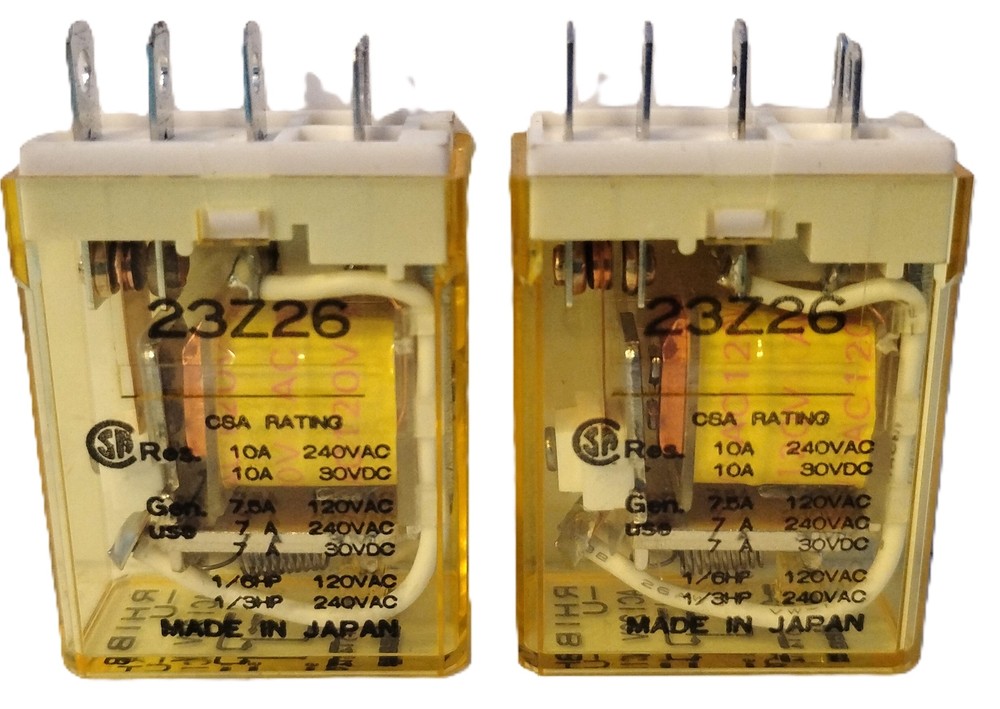 IDEC RH1B-U RH1B-UAC120V 120 V AC 10 A SPDT Power Relays – Lot of 2