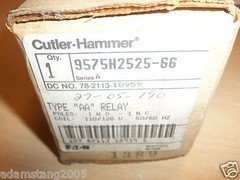 NEW CUTLER HAMMER 9575H2525-66 SER. A TYPE AA RELAY 110/120V 16 AMP 600V MAX