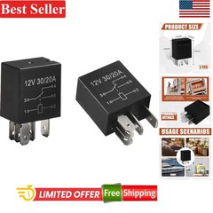 Car Relay 2Pcs 5 Pin 12V 30A Waterproof For Fuel Pump Starter Switch