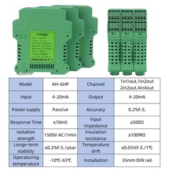Analog Signal Isolator 4-20mA 0-5V 0-10V DC Voltage Current Transmitter 24V 1/2