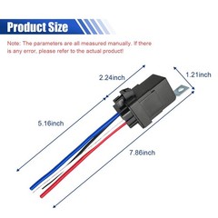 4 Pin 40/30 AMP 12V DC Car Relay Kit, Waterproof Tinned Copper Wires, Heavy Duty
