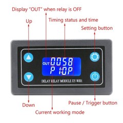 Delay Relay Module, DC 6-30V Timer Relay 12V 24V 0.01s-9999min 50mA Digital T…
