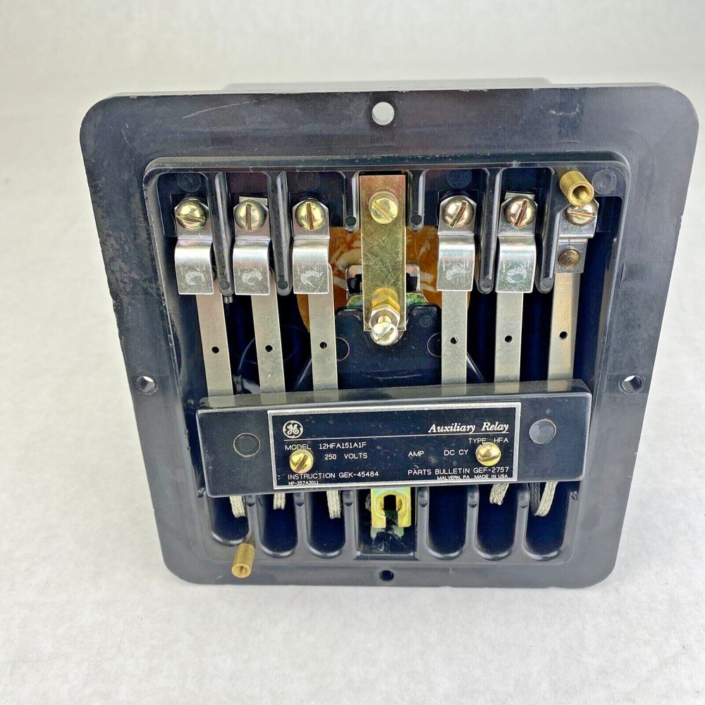 GE 12HFA151A2F Type HFA 5.5×6″ 250VDC auxiliary relay MISSING COVER
