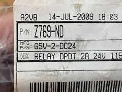 Omron General Purpose Relay DPDT 2A 24V 1152 OHM Coil P/N G5V-2-DC24 (Lot of 5)