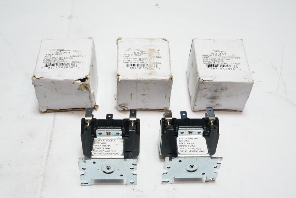 New Lot of 5 WHITE RODGERS 90-341 Relay Magnetic Switching 1/2 HP Ships FREE