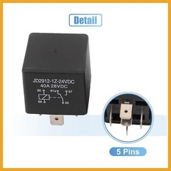 5pcs JD2912-1Z-24VDC 5 Pin 40A 28VDC DC 24V Universal Car Vehicle Motor Fuse …