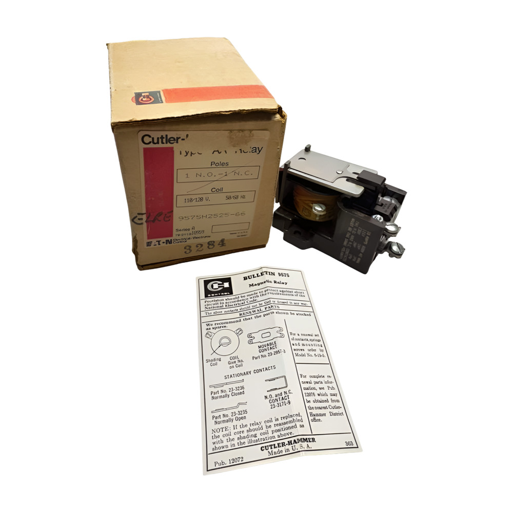 Cutler-Hammer 9575H2525-66 Relay Series A Type AA Coil 110/120V, 1 N.O. – 1 N.C.