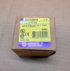 NEW SQUARE D 8501C06V14 POWER RELAY SPST-N.0. 30A@300VAC 24V SER C (2 AVAIL)