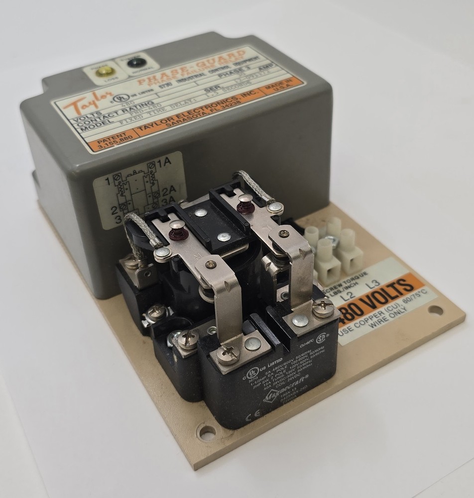 Taylor PND-480 Phase Failure 30A 480V Time Delay 1.5 Seconds 3PH Made In USA