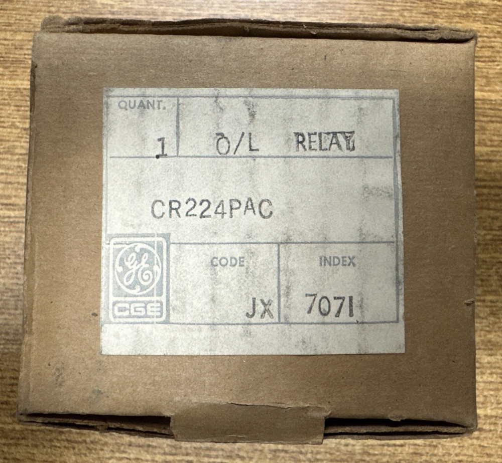 GE GENERAL ELECTRIC CR224PAC OVERLOAD RELAY 600VAC 250VDC **NEW IN BOX**
