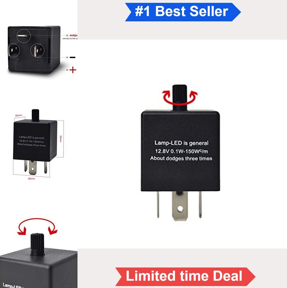 Adjustable LED Flasher Relay 3 Pin 12V 150W for Motorcycle Car Turn Signal