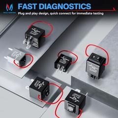 6pcs Relay Tester Bypass Kit w/Amp Loop #9038A，Relay Tester Diagnostic Scan Tool