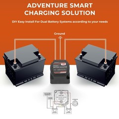 12V Dual Battery Isolator 140Amp Voltage Sensitive Relay for Marine, RV, UTV, Tr