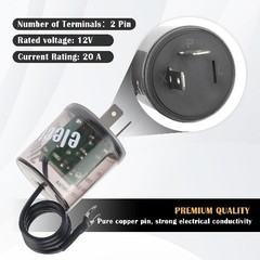 2Pin LED Flasher Relay with Ground Wire, 12V Car Flasher Relay for Color: 4PCS