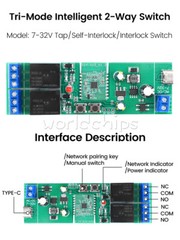 Ewelink AC DC7-32V 2/3/4CH Intelligent Bluetooth WIFI Relay Switch Module Type-C