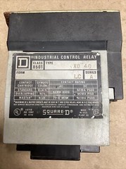 Square D Industrial Control Relay Type: X0 40 Class 8501 Type X Relay #277K101