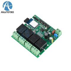 AC 220V 4-Channel WIFI Remote Control Relay Switch Module 433MHz Works with Tuya