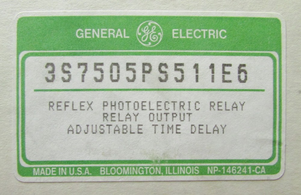 GENERAL ELECTRIC GE Photoelectric Reflex Relay Sensor Scanner 3S7505PS511E6
