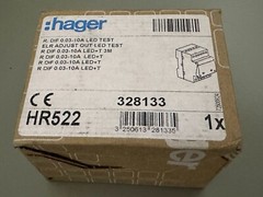 Hager HR522 ELR Earth Leakage Relay 230V 0.03–10A Time Delay 50% Led Test HR 522