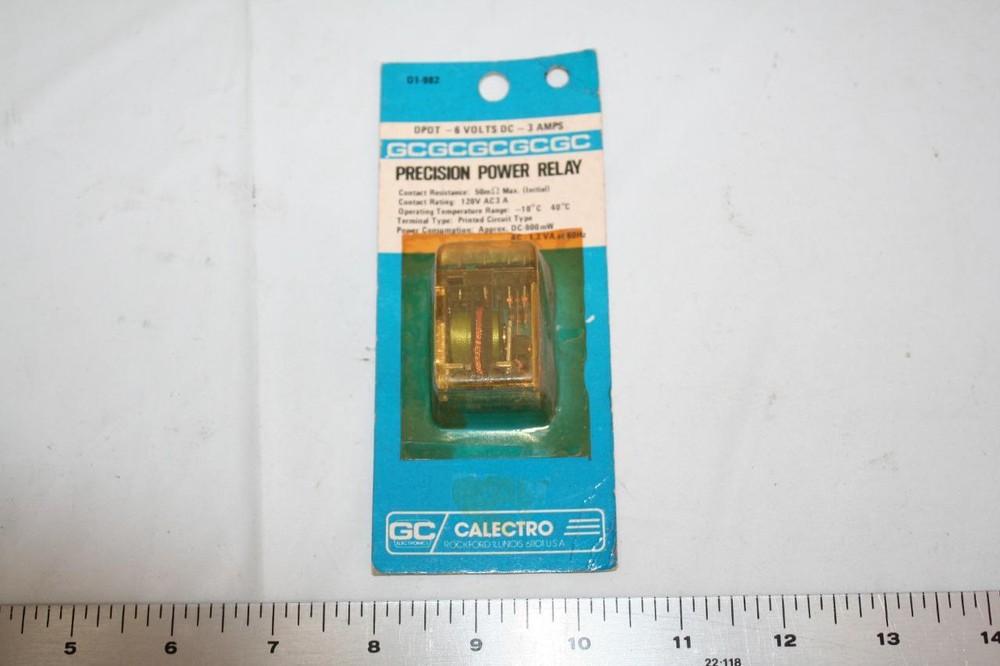 GC Calectro Precision Power Relay DPDT 3A 6VDC D1-982 New
