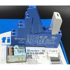 1pc FINDER 40.52.9.024.0000 24VDC Power Relay With 95.05+99.02.9.024.99 Socket