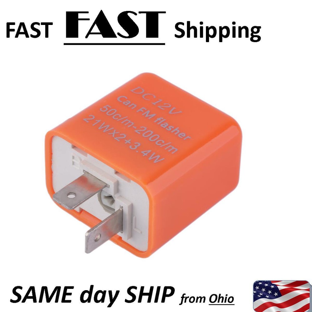 2 Pin Speed Adjustable LED Flasher Relay Motorcycle Turn Signal Indicator