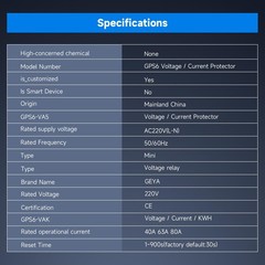 GEYA Adjustable Over & Under Voltage Protection Device Digital Display Voltag…