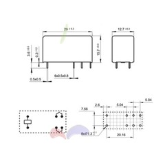 DC 5V 12V 24V PCB Relay 8 Pin 16A Black Relay 1 Form C HF115F 1ZS3 Relay DIP8