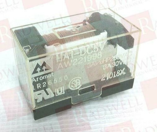 Aromat HA1-DC5V SPDT Relays, 5VDC 3A 1 Form C, Lot of 5, P/N AW221998, NEW