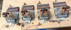 Reisner 70 ohm (10-18VDC) coil SPST (8-pole shorting) Organ Relay – Lot of 4