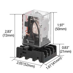 10 Pack Electromagnetic Power Relay 110V AC, 8-Pin DPDT with Base Socket for HVA