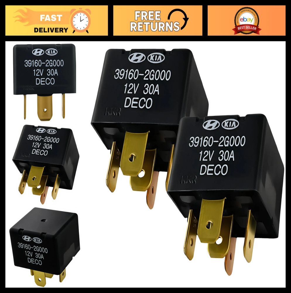 2PCS 30A 12VDC 5-Pin SPDT Automotive Relay – Fix Fuel Pump, AC Compressor Errors