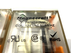 Lot of 2x Magnecraft 782XDX2M4L-120 Relay, 120 VAC Coil, 782x, 4PDT-NO, NC