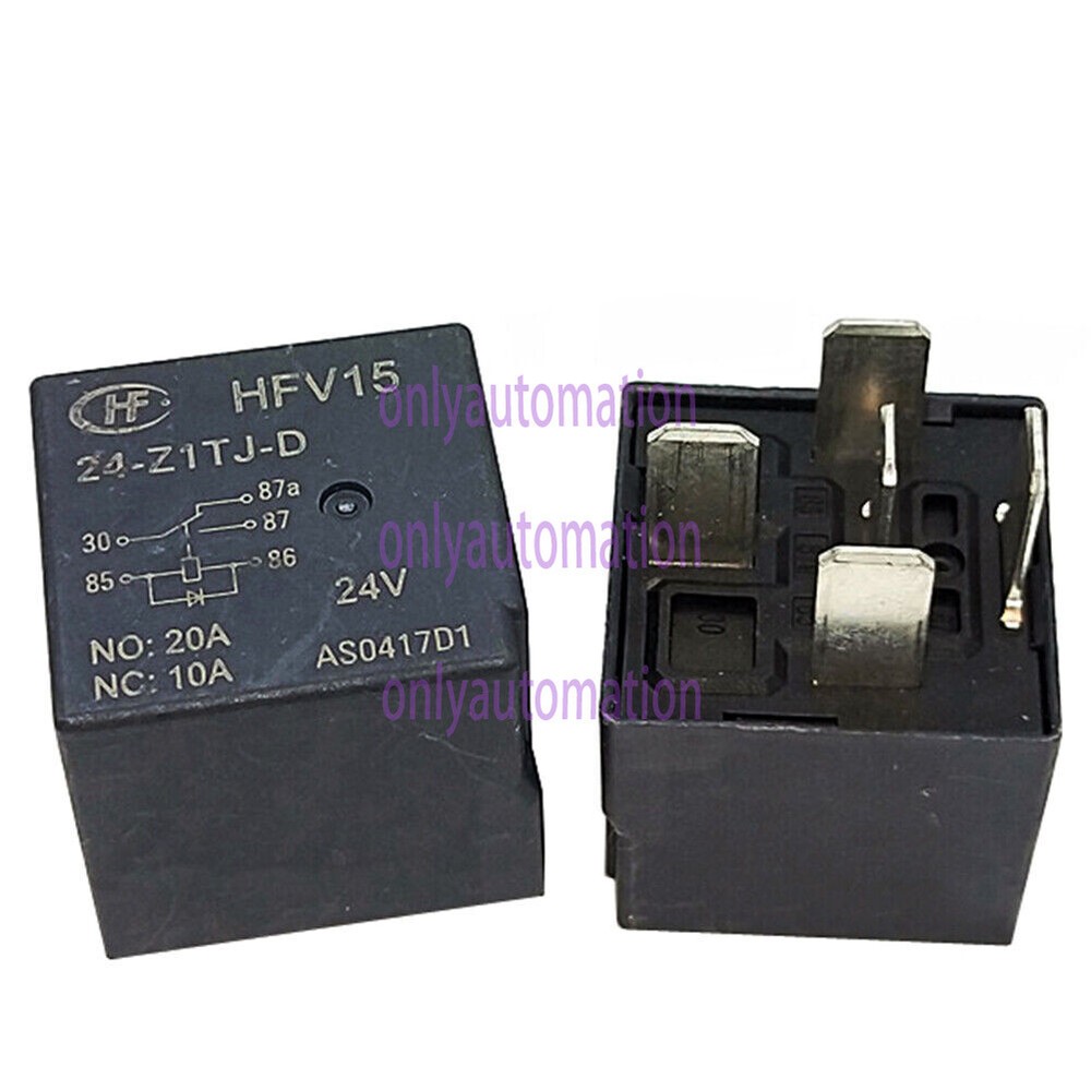 10PC HONGFA HFV15 24-Z1TJ-D 24VDC 20A/10A Automotive Relay 37M-35081 5Pins SPDT~