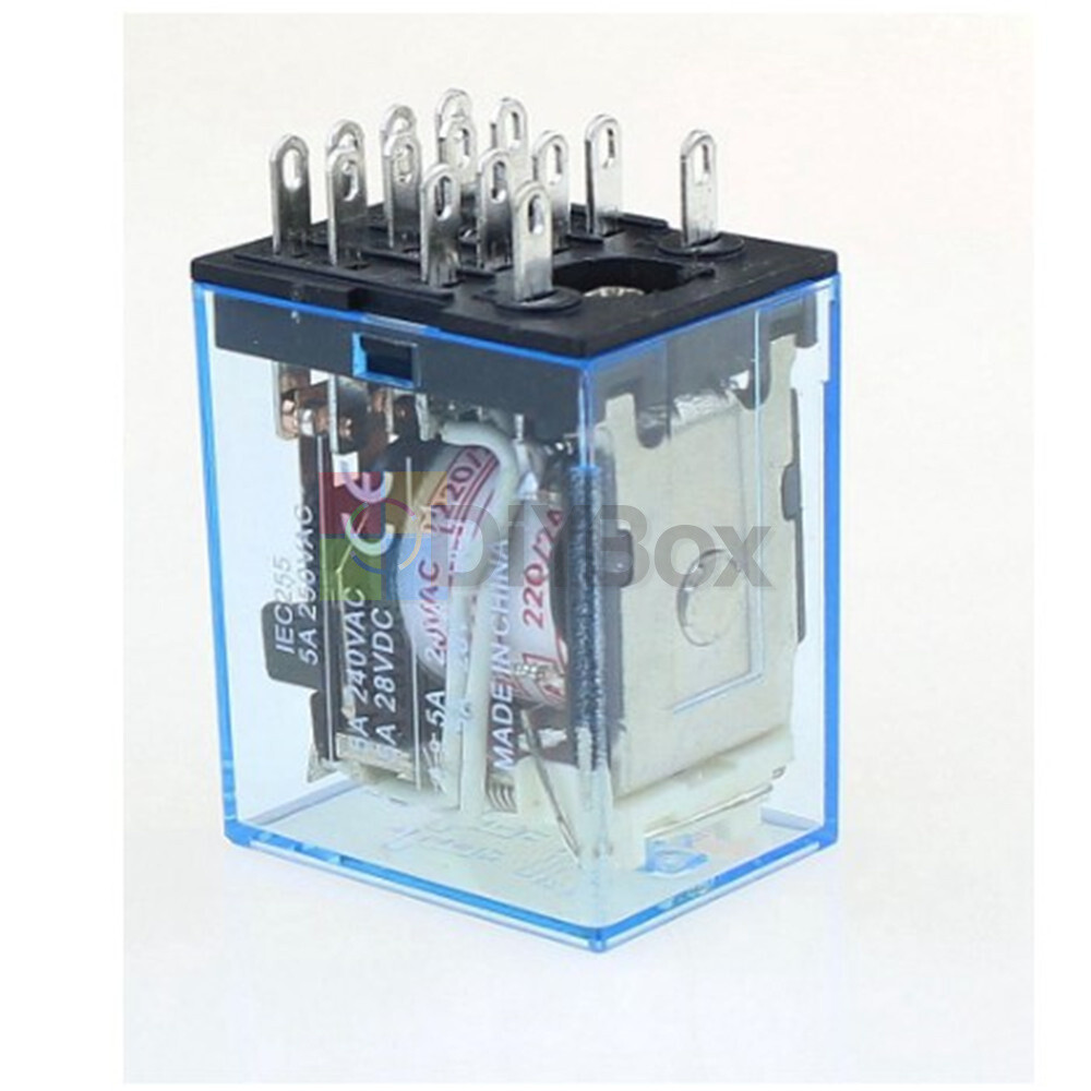 MY4NJ DC12V DC24V AC220V Miniature Relay 4DPDT 14Pins 5A HH54PL PYF14A Socket