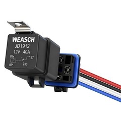 Waterproof Relay Kit, 12V 40A, 4 Pin SPST, Heavy Duty 14 AWG Tinned Copper Wi…