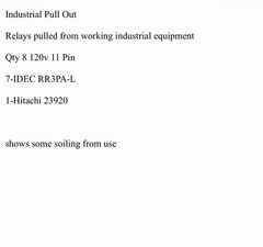 IDEC 11 Pin 120V Relay RR3PA-L Qty 7 + HItachi 23920 11 Pin – Industrial Pullout