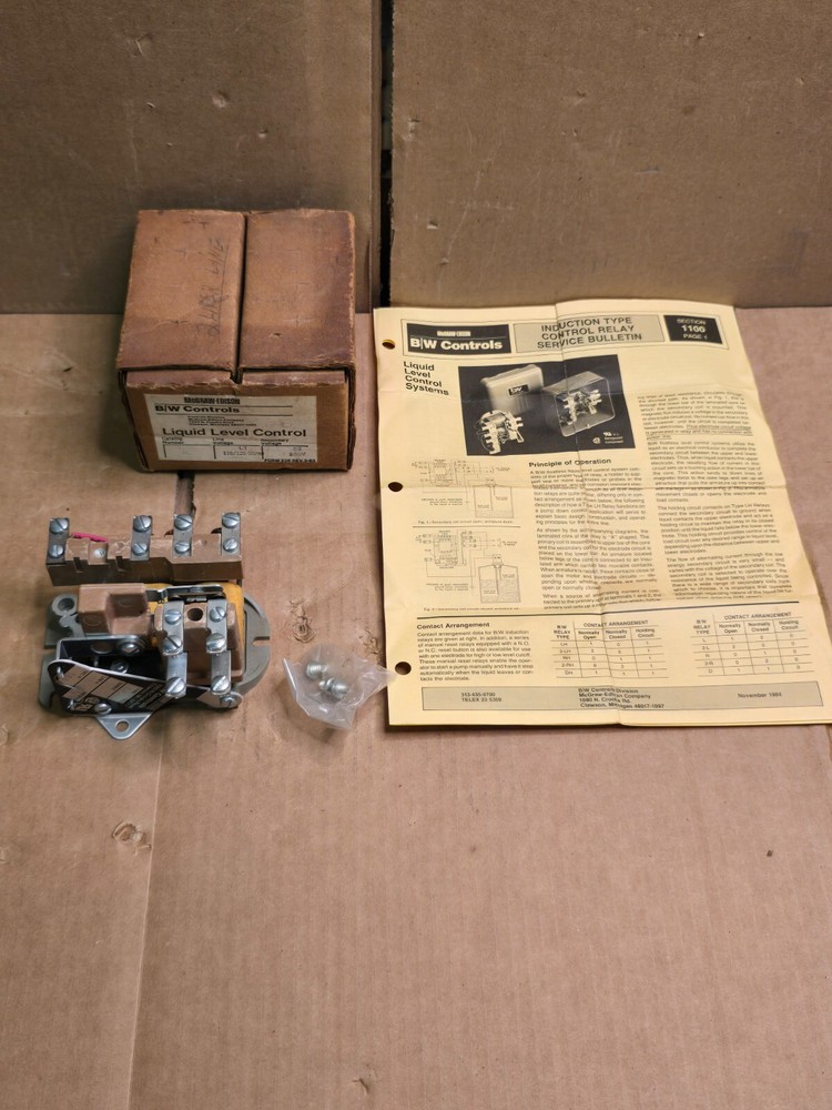 B/W Controls 1100-2L, 8711 , LIQUID LEVEL CONTROL, NOS! MAKE OFFER!
