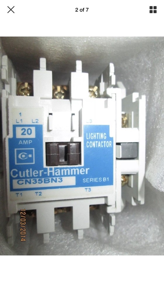 CUTLER HAMMER CN35BN3AB 3POLE, 20 AMPS OPEN TYPE WITH AUX ELECTRICALLY HELD.