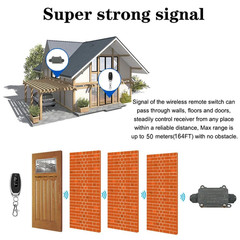 Remote Control Switch,DC12/24/48V Waterproof DC12V 20A Relay, Black