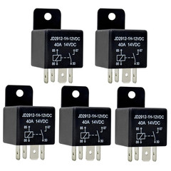 5 Pack Car Relays 12V 40A, 4 Pin Relay Spst Model JD2912-1H-12VDC 40Amp 14VDC