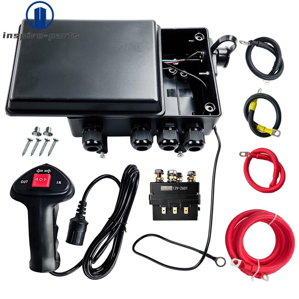 For 12V 500A Winch Solenoid Relay Kit w/Box Hand Controller 8000-17000lb